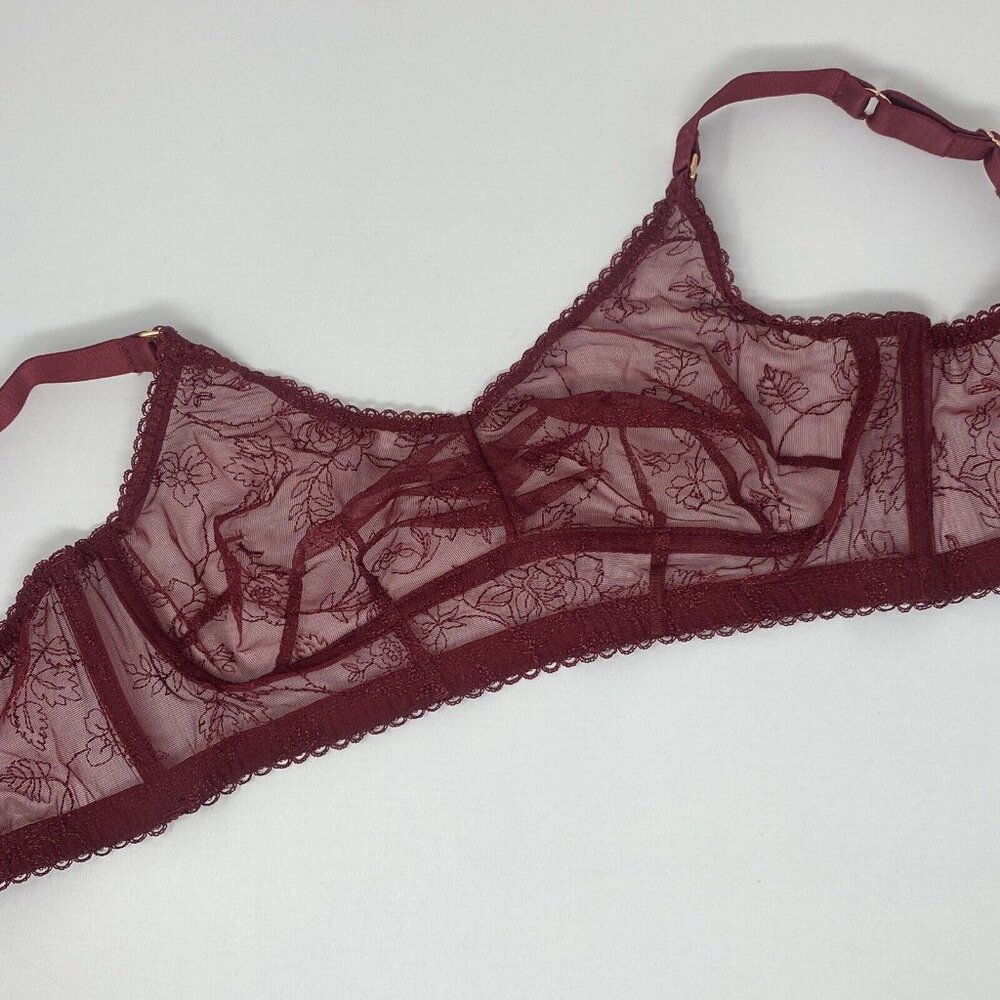 Agent Provocateur Liv Burgundy Bra AP2 Small NWT $165 *SALE* - Picture 11 of 15